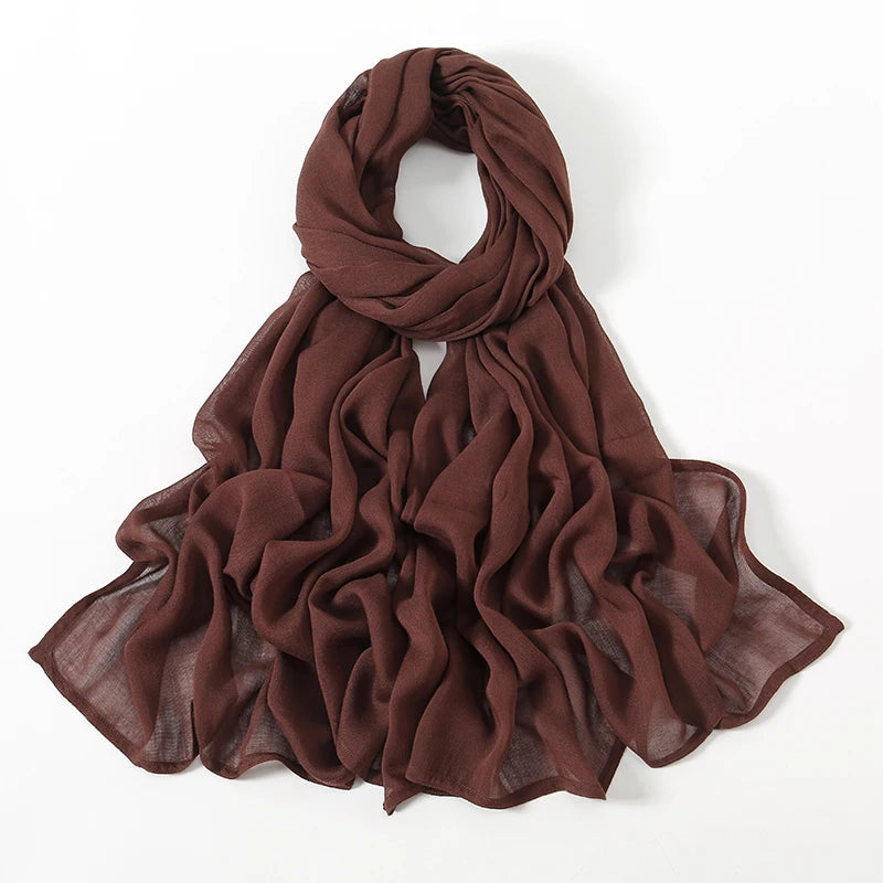 Cotton Rayon Modal Hijabs Scarf Solid Headscarf Wraps Big Size Plain Shawls Muslim Women Hijab Islamic Turban Headband 190*85cm