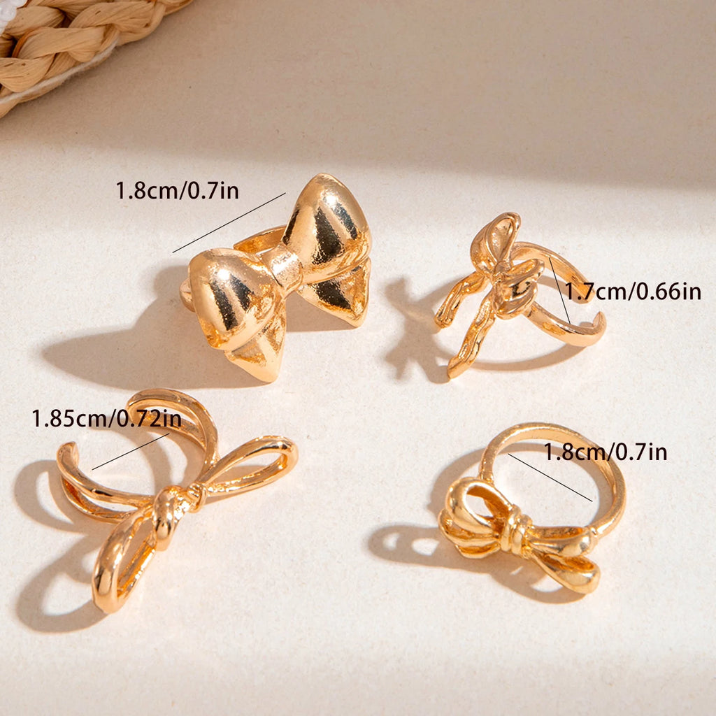 Tocona 2024 New Trendy Geometric Gold Silver Colour Set Rings for Women Adjustable Finger Ring Party Wedding Jewelry Accessories