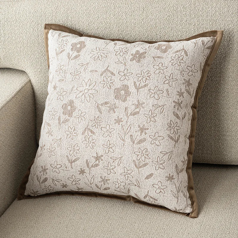 Luxury Chenille Jacquard Throw Cushion Case Soft Cozy Bound Edge Design Pillowcase for Home Living Room Bed Sofa Decor