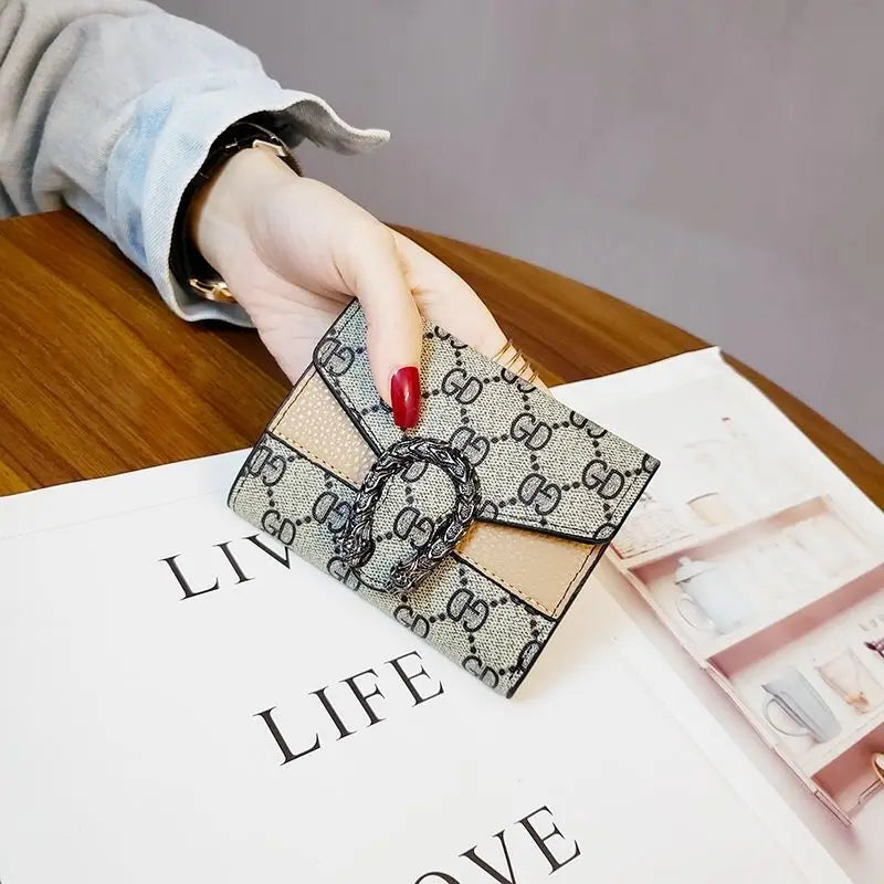 New Style Women's Short Wallet Female Student Three-Fold  Fashionable Mini Small Multi-Card Slot Card Holder