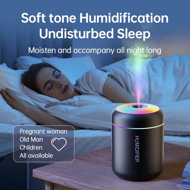 Mini USB Air Humidifier – 180ML Aroma Diffuser for Home & Car