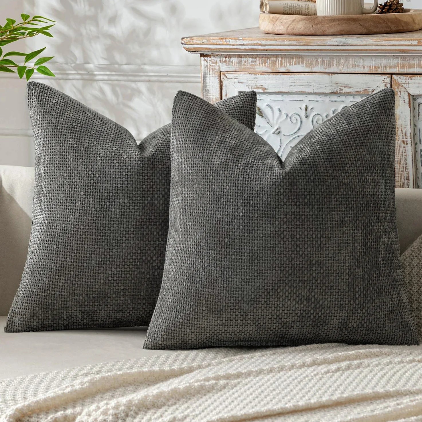 1pcs Chenille Throw Pillow Cover Soft Solid Color Cushion Case with Cross Woven Design Decorative Pillowcase Sofa Bed Home Decor