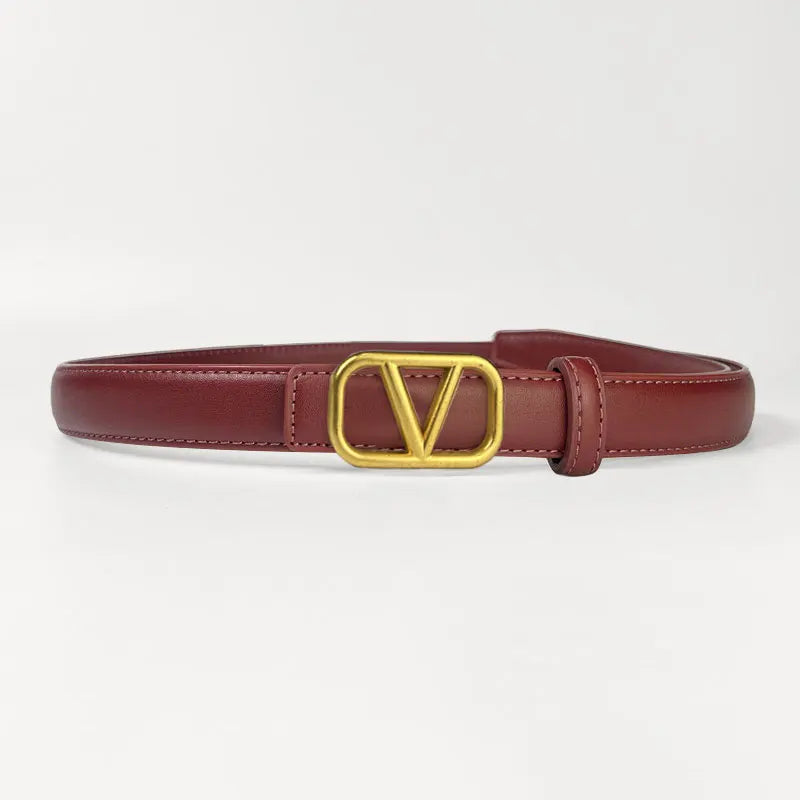 Classic ladies belt casual Joker ladies thin belt fashion personality with pants.