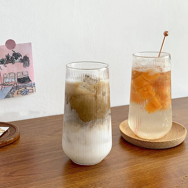 Striped Glass Drinking Cup