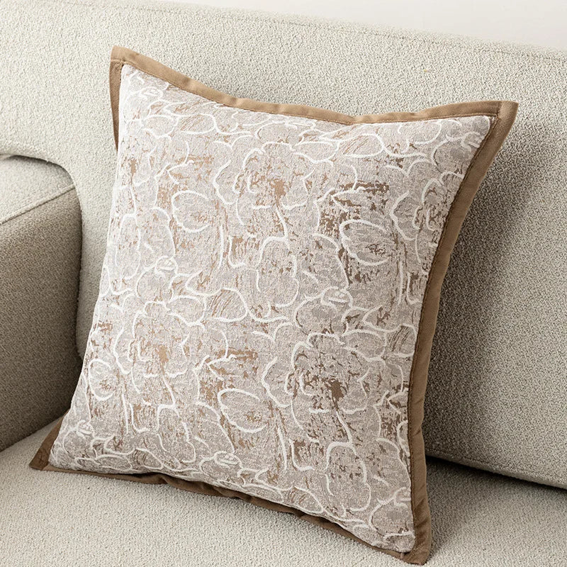 Luxury Chenille Jacquard Throw Cushion Case Soft Cozy Bound Edge Design Pillowcase for Home Living Room Bed Sofa Decor