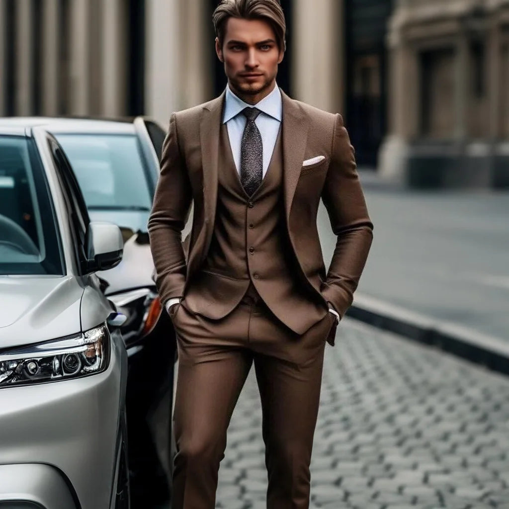 Men’s Brown 3-Piece Suit