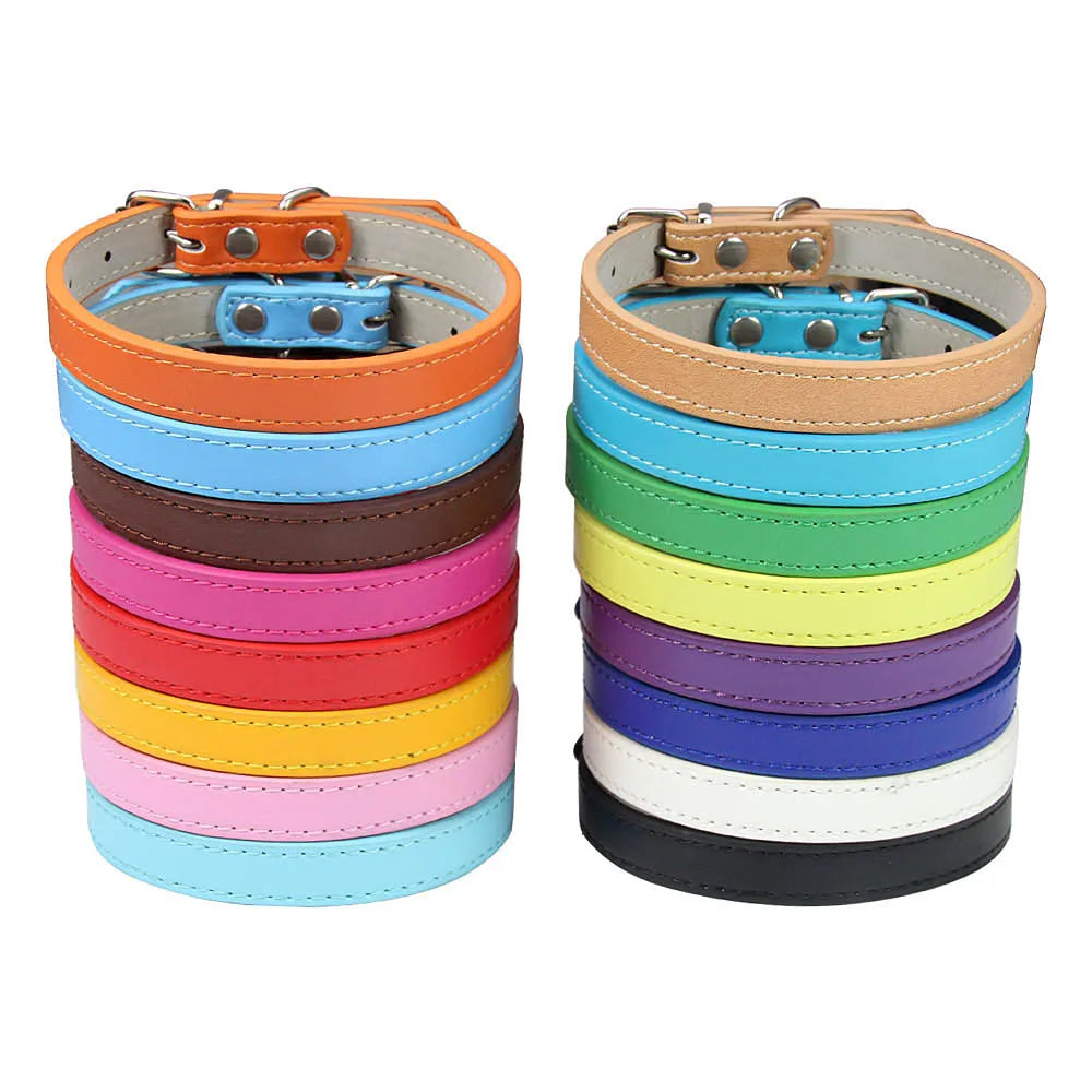 Soft Leather Adjustable Pet Collar (Dog & Cat)