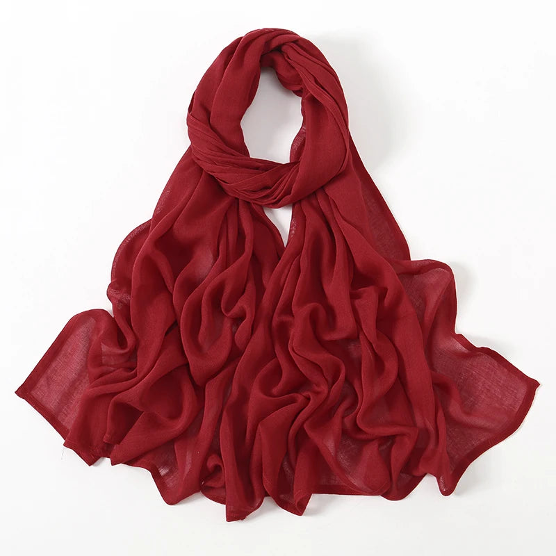 Cotton Rayon Modal Hijabs Scarf Solid Headscarf Wraps Big Size Plain Shawls Muslim Women Hijab Islamic Turban Headband 190*85cm