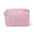 Seersucker Ruffle Cosmetic Bag – Pink/Purple Stripes