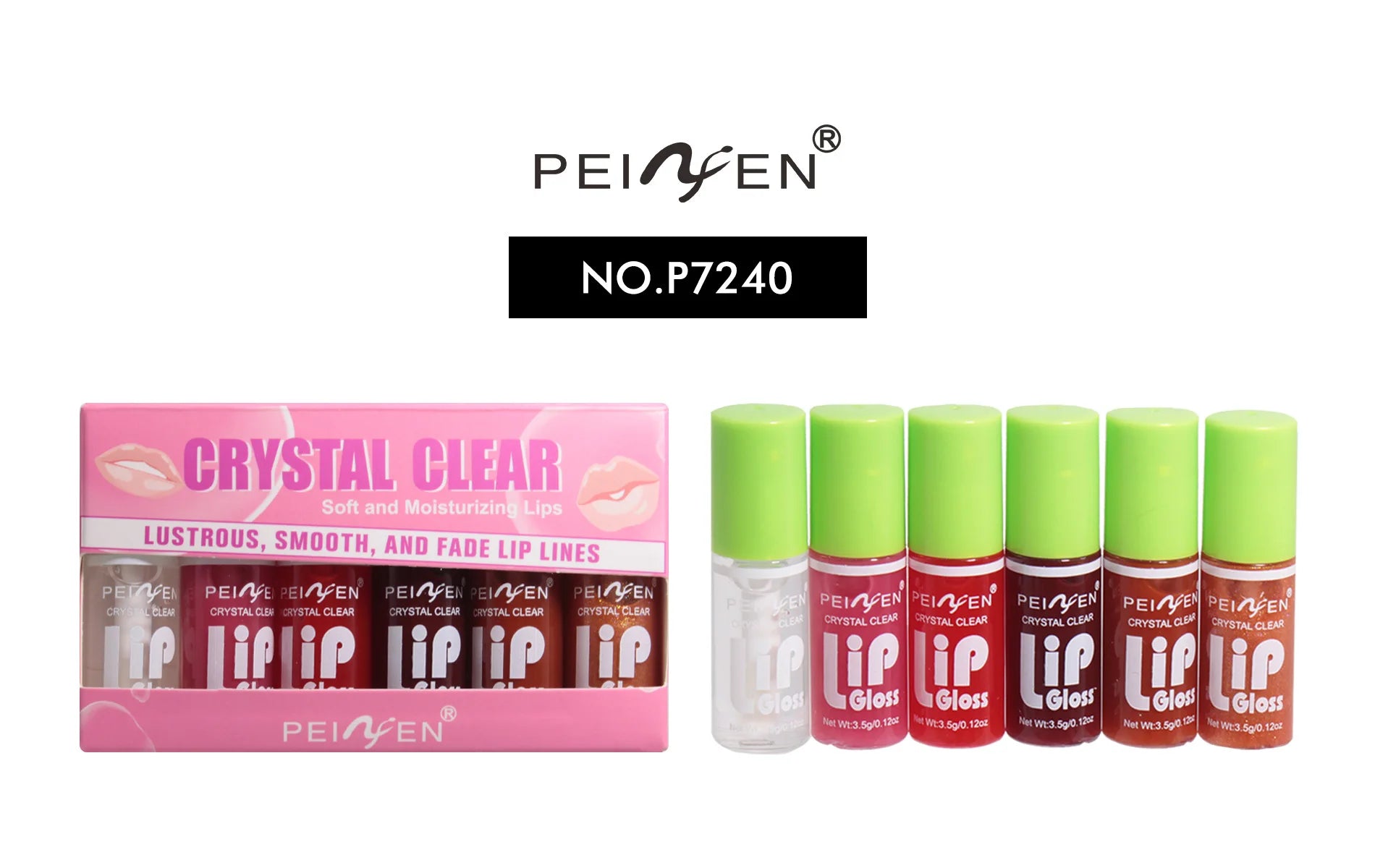 6pcs Hydrating Mirror Lip Gloss Set – Shimmer Tint Collection