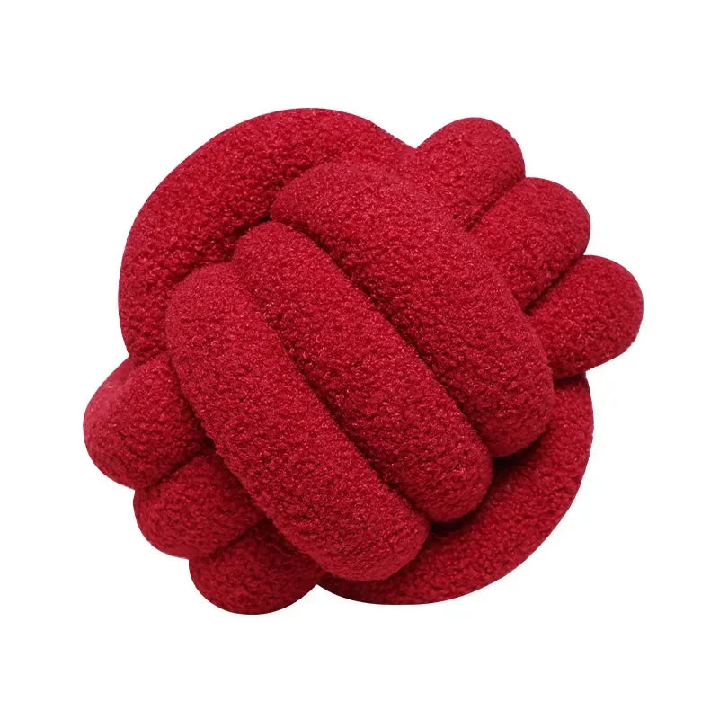 Hand-woven Knotted Ball Pillow Lamb Velvet Roll Pillow Sofa Living Room Household Cushion Head Back Bed Back