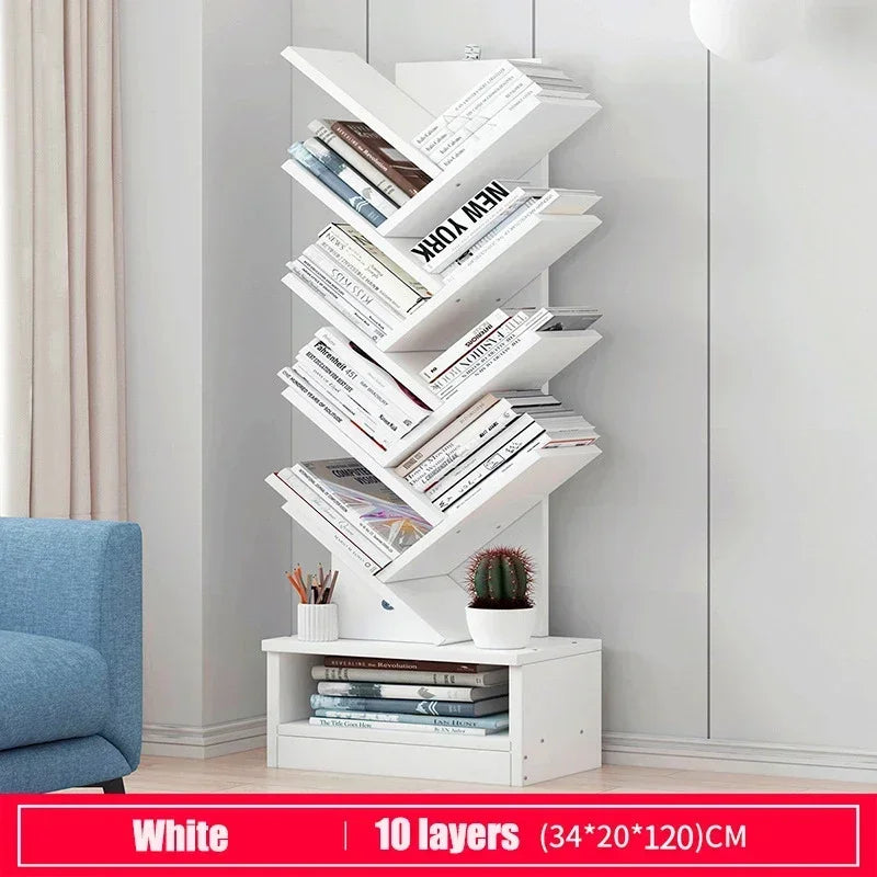 Tree-Shaped Wooden Bookshelf – Floor Standing