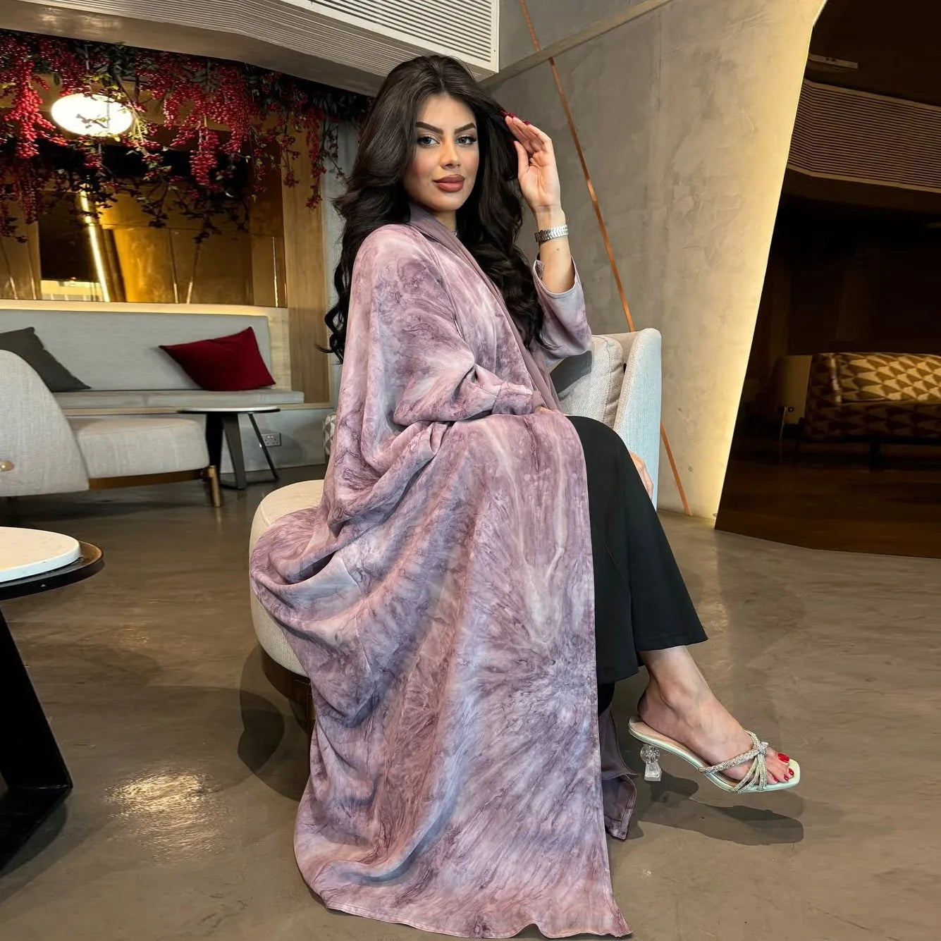 Women Muslim Abaya with Scarf Set DressRamadan Eid Print Cardigan Arab Long Robe Morocco Dubai Kaftan Islam Vestidos Jalabiya