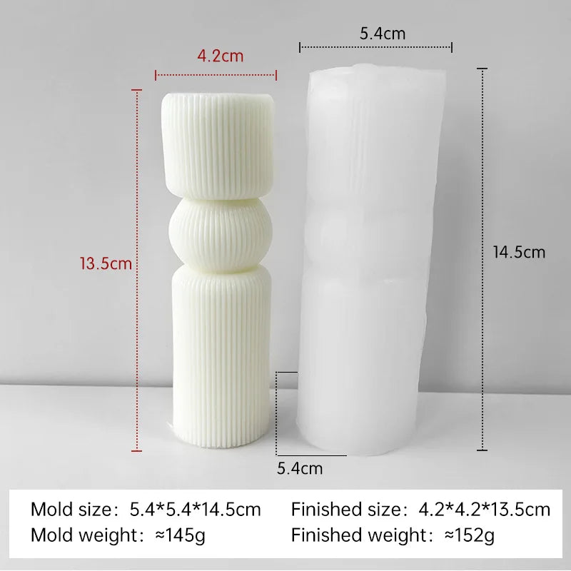 Striped Cylinder Silicone Candle Mold – DIY