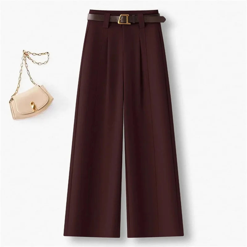 Spring Autumn 2026 Korean Spring New Temperament Pants Women High-end Wide-leg suit Pants Female Trouser Ladies