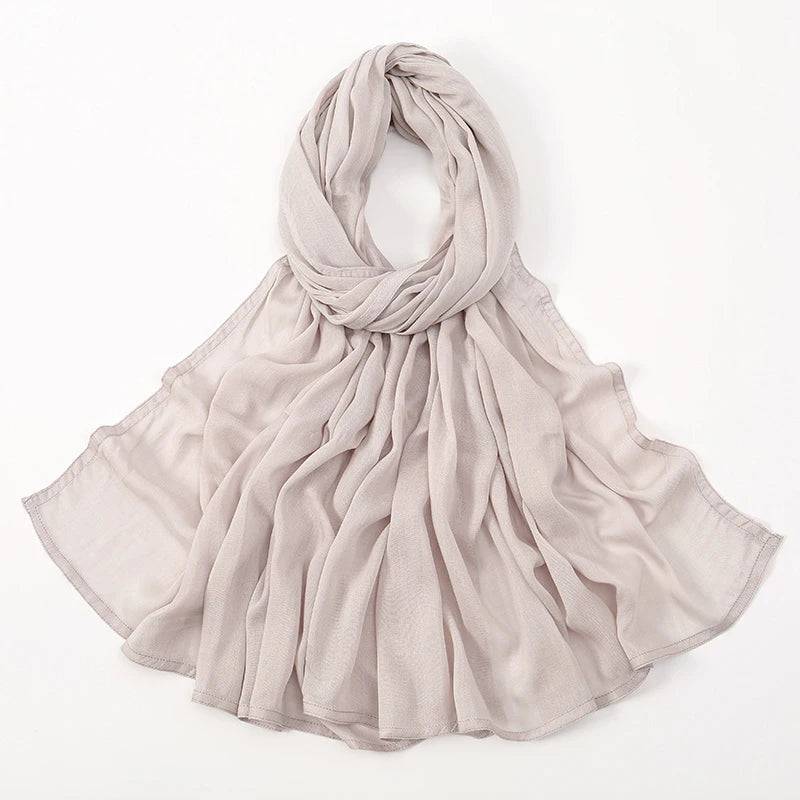 Cotton Rayon Modal Hijabs Scarf Solid Headscarf Wraps Big Size Plain Shawls Muslim Women Hijab Islamic Turban Headband 190*85cm