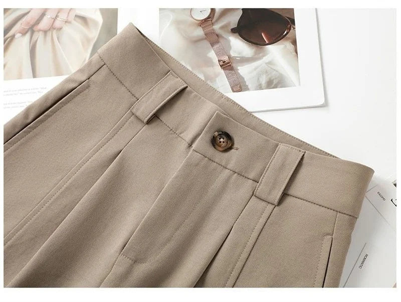 Spring Autumn 2026 Korean Spring New Temperament Pants Women High-end Wide-leg suit Pants Female Trouser Ladies