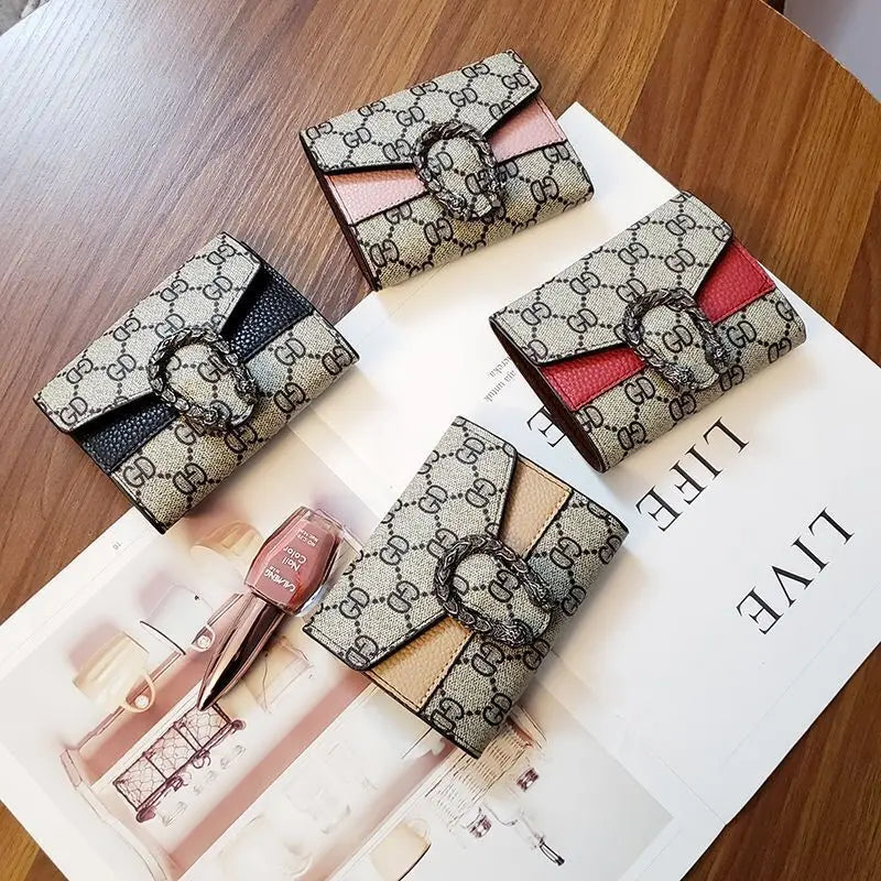 New Style Women's Short Wallet Female Student Three-Fold  Fashionable Mini Small Multi-Card Slot Card Holder