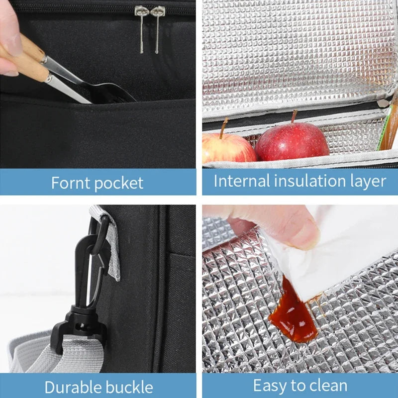 Insulated Lunch Tote Bag – Thickened Aluminum Foil Bento Bag for Office & Students
