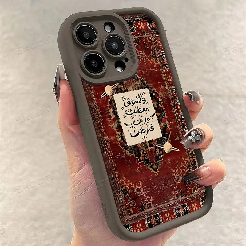 iPhone Case 7–16 – Retro Crimson Country Pattern