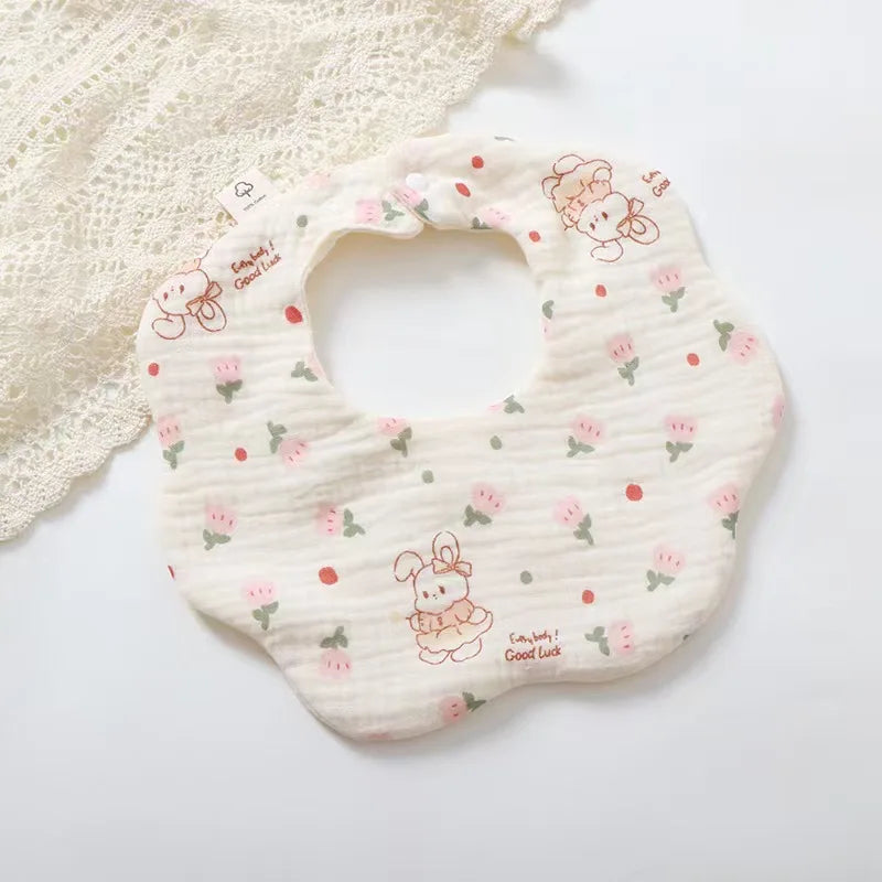 Newborn Baby Cotton Bibs – Cute Animal Muslin Burp Cloths