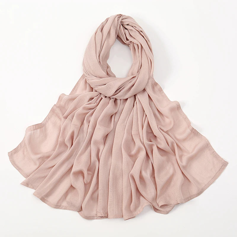Cotton Rayon Modal Hijabs Scarf Solid Headscarf Wraps Big Size Plain Shawls Muslim Women Hijab Islamic Turban Headband 190*85cm