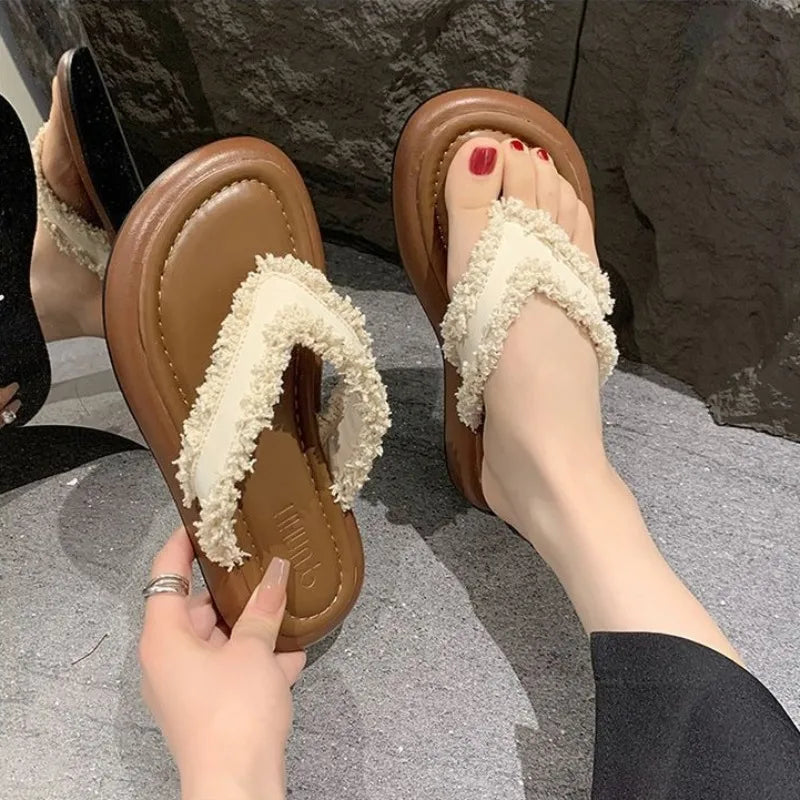 Women Roman Cool Slippers Retro Flip Flops Fashion Sandal Beach Versatile Shoes Vacation Casual Beach Flat Shoes Sandalias Mujer