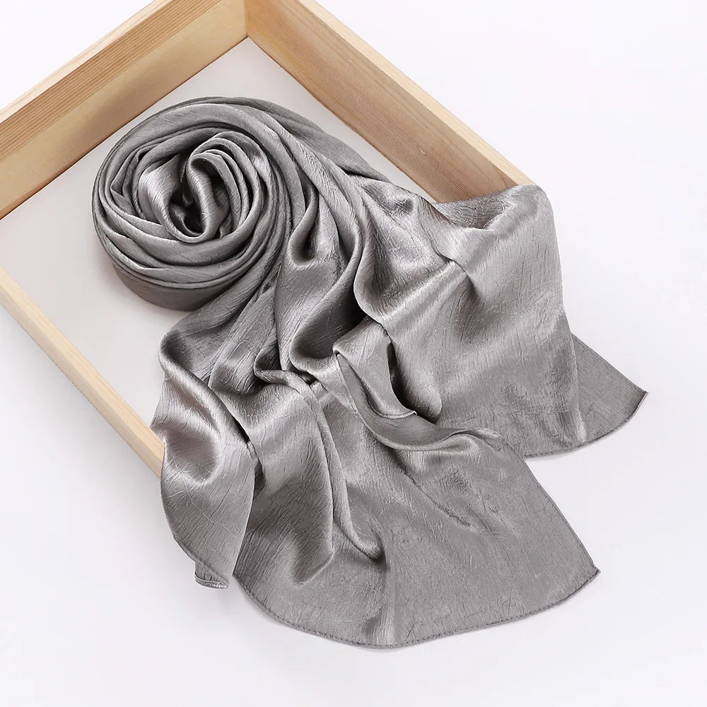 Chiffon Hijab Silk Scarf For Women Scarves Luxury Bandana Headband Headscarf Shawl Chic Muslim Woman Turban Hijabs