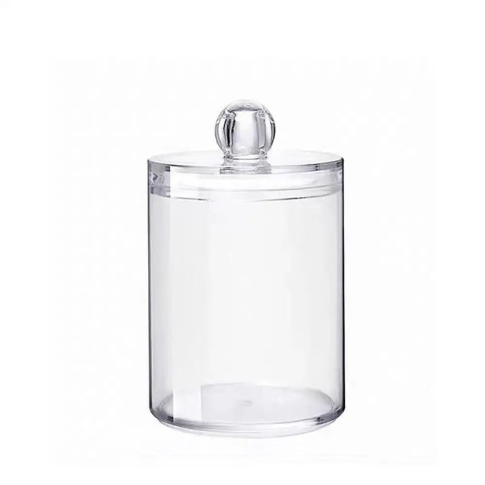 Acrylic Cosmetics Storage Box Transparent Bamboo Lid Container Storage Case Round Jewelry Storage Organizer Box Living Room