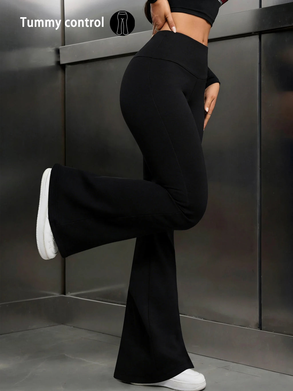 Women's Super Soft Flare Pants High Waisted Tummy Control Workout Yoga Leggings Bell Bottoms