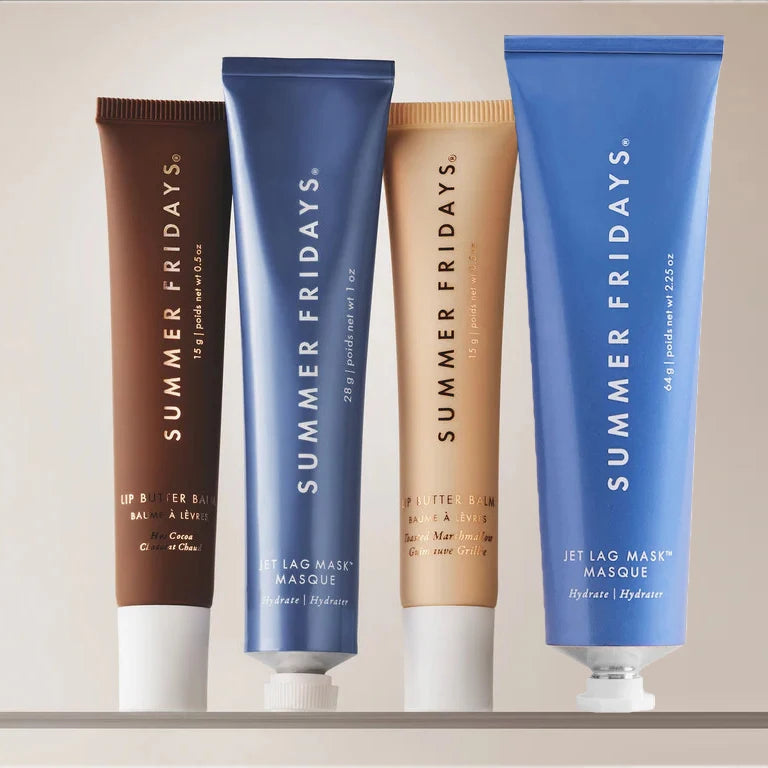 Summer Friday's Jet Lag Mask The Holiday Trio Set Lip Butter Balm Hot Cocoa Toasted Marshmallow Moisturizer Lip Gloss Skincare