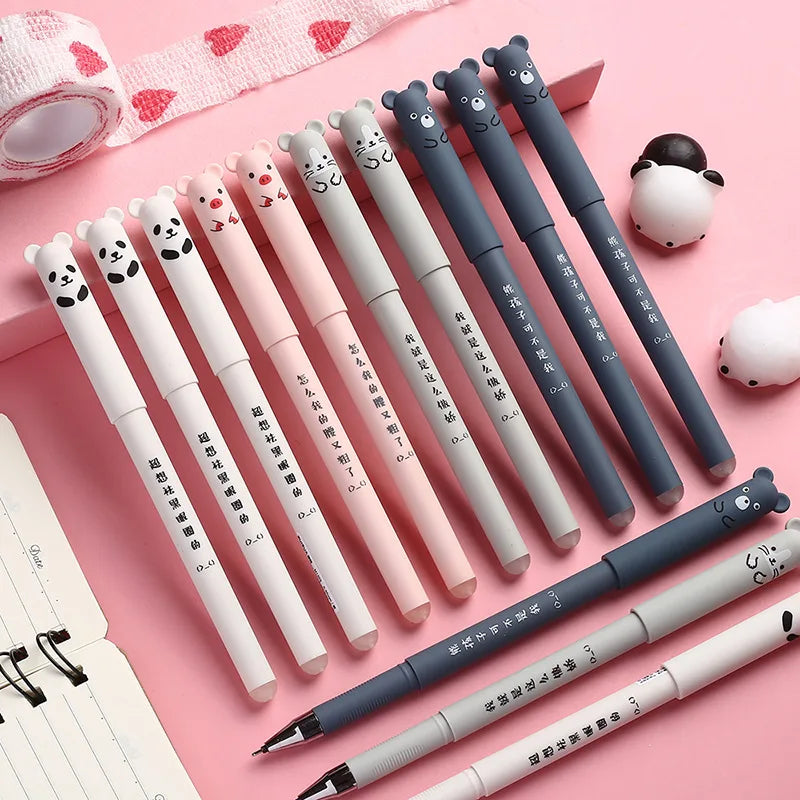12pcs Panda Erasable Gel Pens – 0.5mm