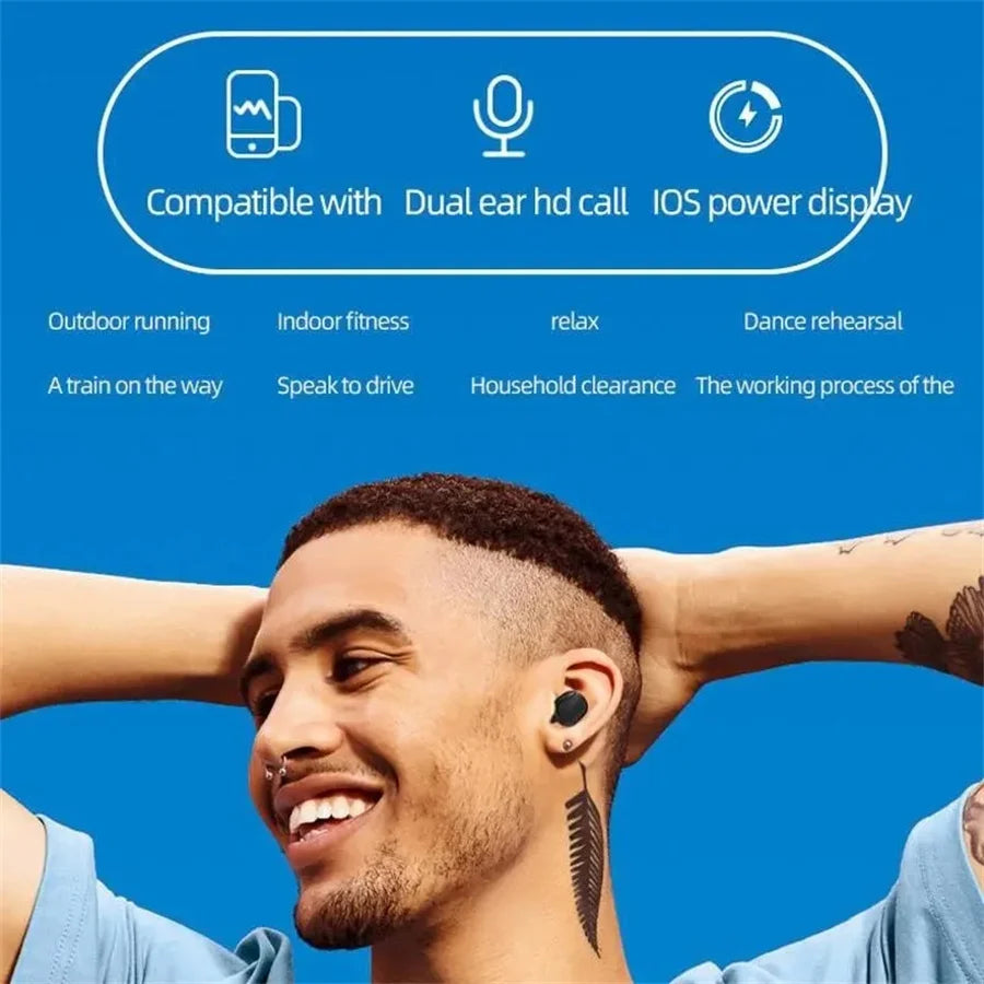 A6S TWS Wireless Bluetooth Earbuds LED Touch Stereo Sports Headphones
