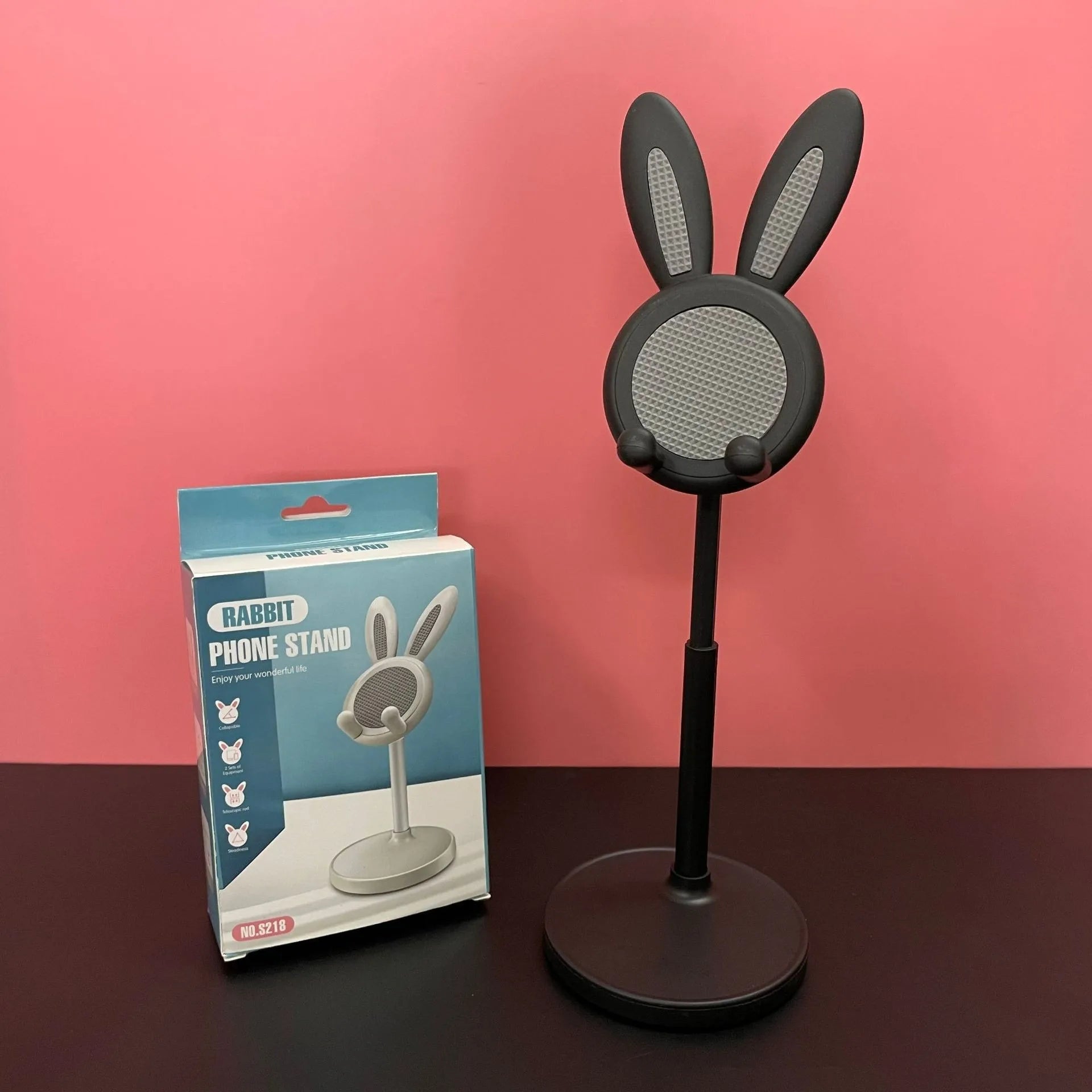 Pink Cartoon Little Rabbit Desktop Mobile Phone Stand Tablet Computer Stand Adjustable Telescopic Lift Student Lazy Person Stand