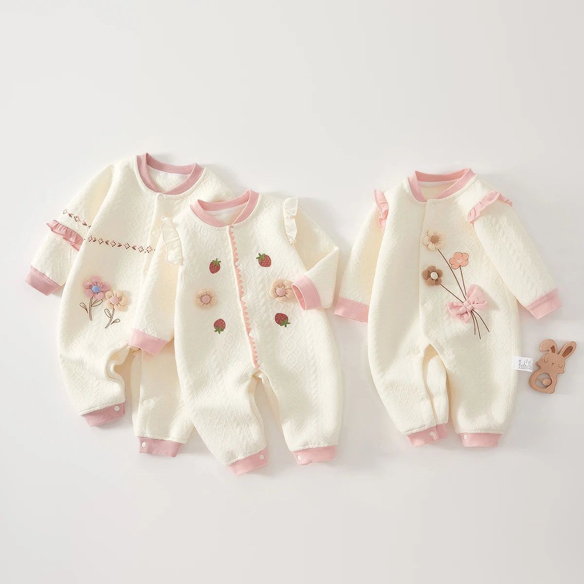 Silk-Lined Autumn Baby Romper – Full-Month Outfit