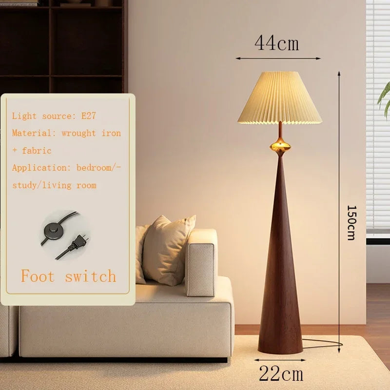 Wabi-sabi Minimalist Floor Lamp Cloth Cover Art Decorative Japan Designer Stand Lights Living Sofa Bedroom Bedside Floor Light