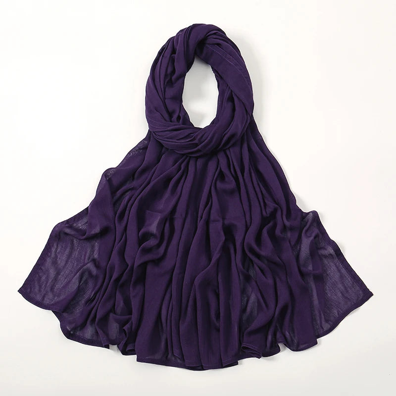 Solid Cotton Rayon Modal Hijab Scarf Women Big Size Muslim Headscarf Wraps Shawl Femme Musulman Headband Islamic Turban 190*85cm