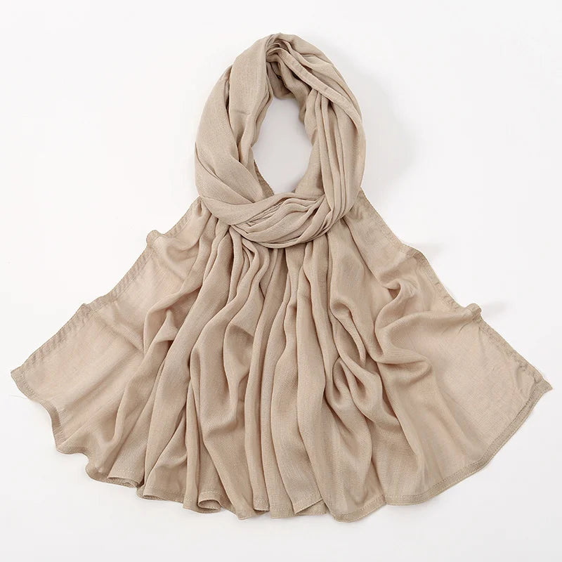 Cotton Rayon Modal Hijabs Scarf Solid Headscarf Wraps Big Size Plain Shawls Muslim Women Hijab Islamic Turban Headband 190*85cm