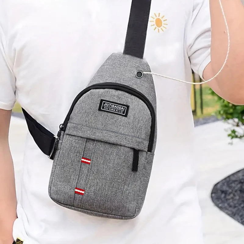 Unisex Adjustable Oxford Crossbody Bag – Single Shoulder Diagonal Chest Pocket