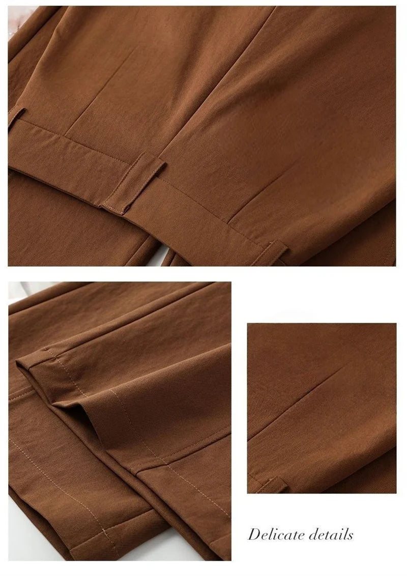 Spring Autumn 2026 Korean Spring New Temperament Pants Women High-end Wide-leg suit Pants Female Trouser Ladies
