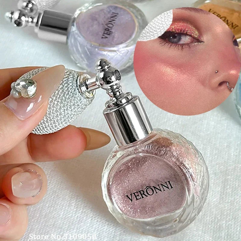 Airbag Shimmer Highlight Powder Spray Waterproof High Gloss Glitter Body Bronzer Highlight Contour Blush for Brightening Makeup