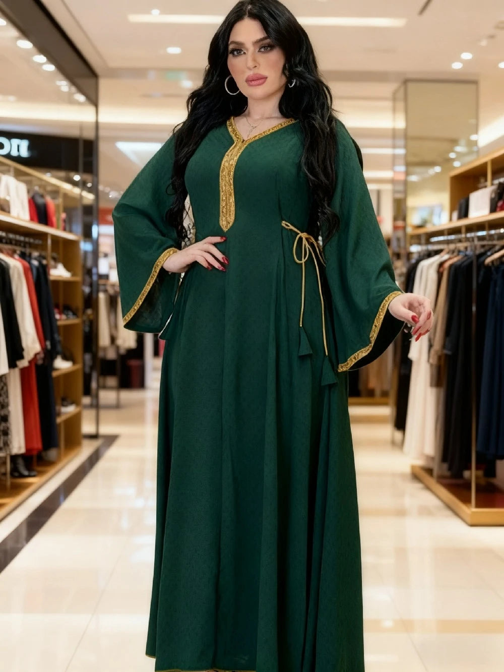 Eid Muslim Dress Women Abaya Diamond Lace-up Jalabiya Morocco Party Dresses Dubai Abayas Islam Vestidos Arab Long Robe 2026
