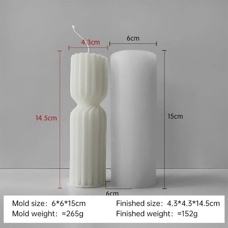 Striped Cylinder Silicone Candle Mold – DIY