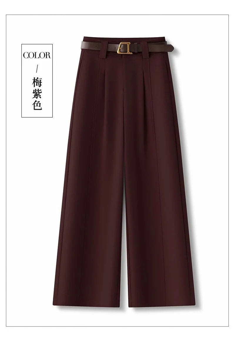 Spring Autumn 2026 Korean Spring New Temperament Pants Women High-end Wide-leg suit Pants Female Trouser Ladies