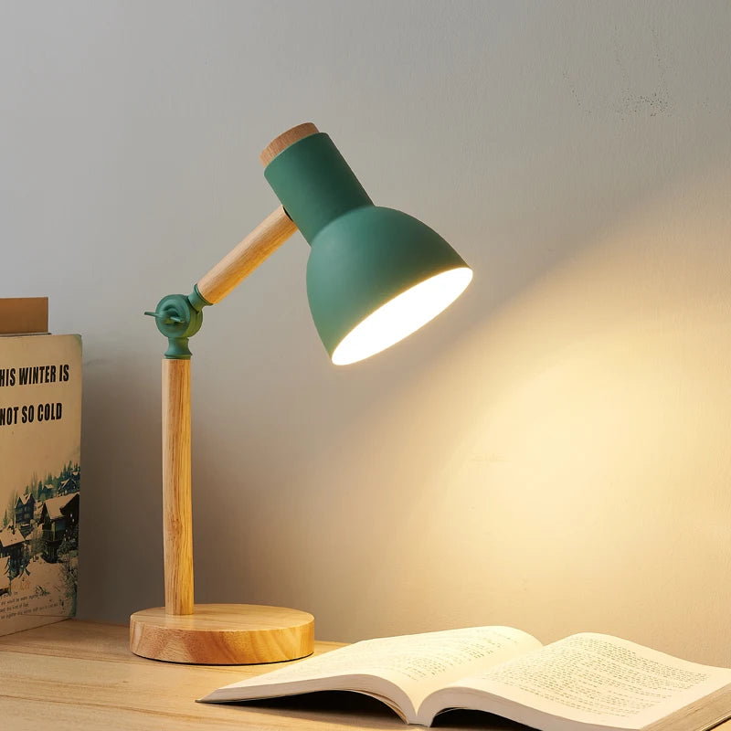 Creative Nordic Wooden LED Table Lamp – Bedside & Desk