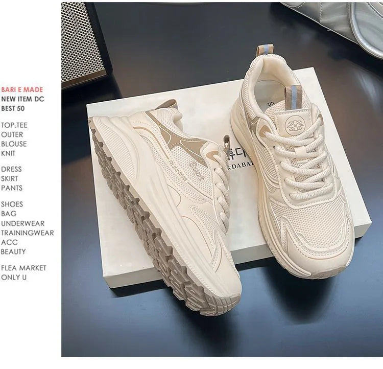 Height Increase Women Vulcanized Shoes Autumn New Lightweight Lace Up Platform Sneakers Comfort Breathable Non Slip Casual Shoes