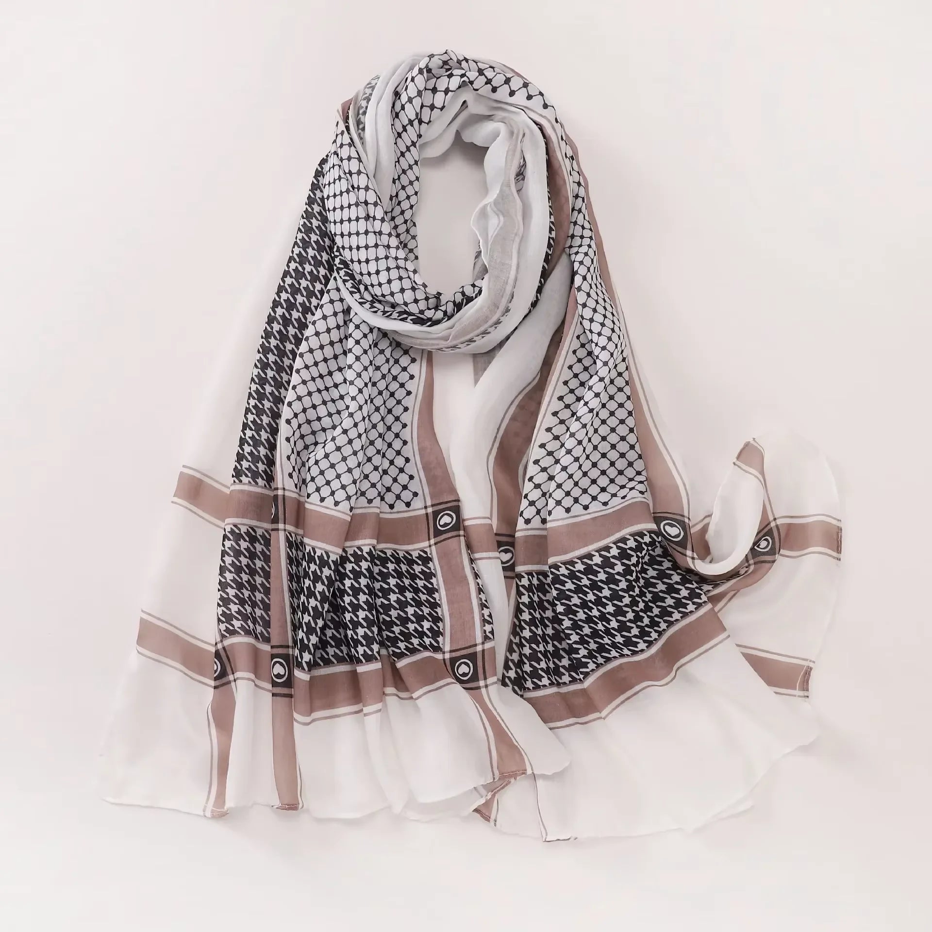 Big Size Kuffiyeh Prints Hijab Cotton Scarf Breathable Soft Long Fashion Forward Scarves Headscarf Muslim Hijabs Shawl Ramadan