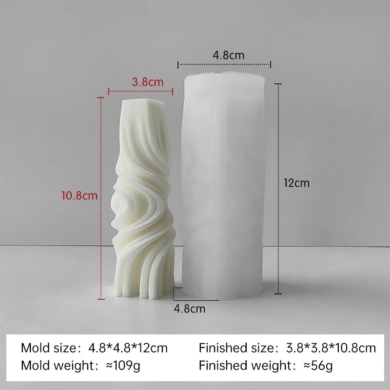 Striped Cylinder Silicone Candle Mold – DIY