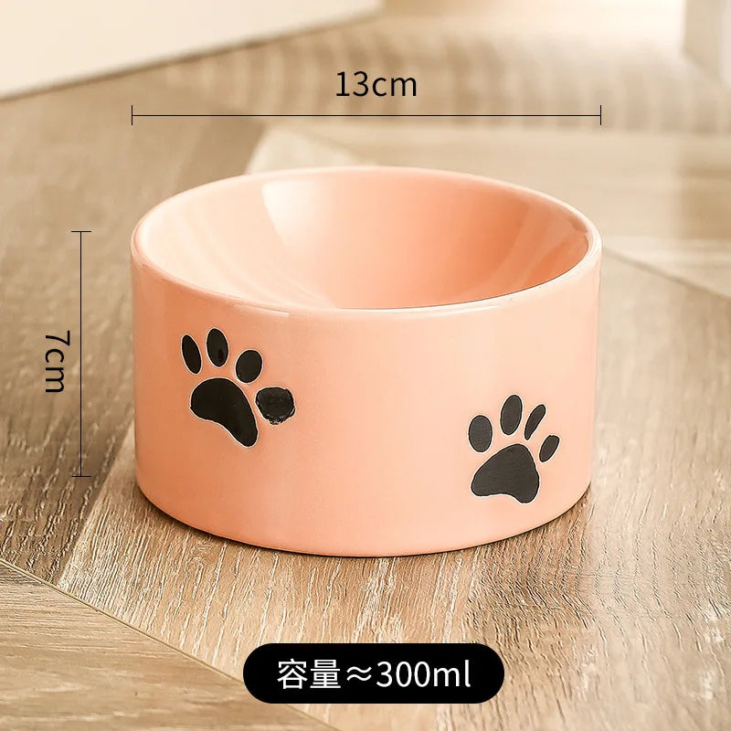 Tilted Elevated Ceramic Cat Bowl (Food & Water)