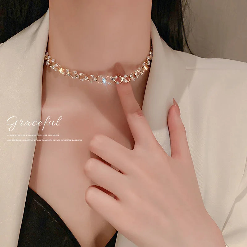 Pearl Beads Choker Necklace